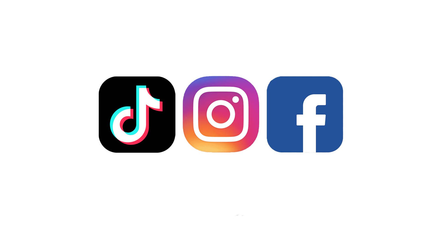 Tik tok, instagram and facebook logos